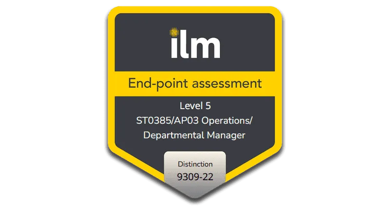 ILM End Point Assessment Distinction Certificate