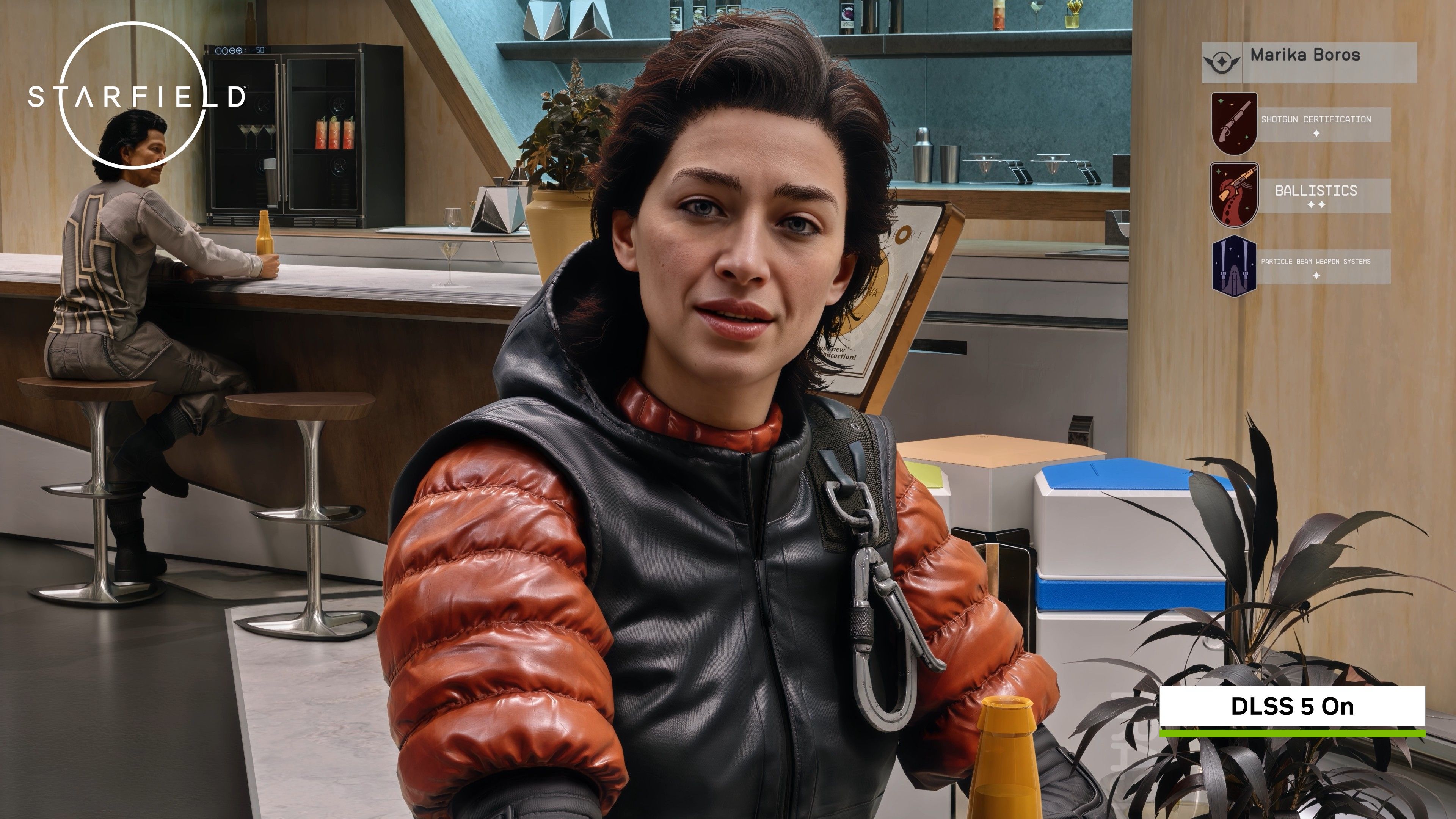 Starfield with DLSS 5 enabled showing enhanced lighting and material detail